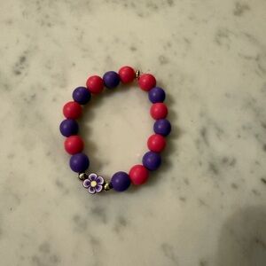 Pink and Purple Beaded Kids Bracelet